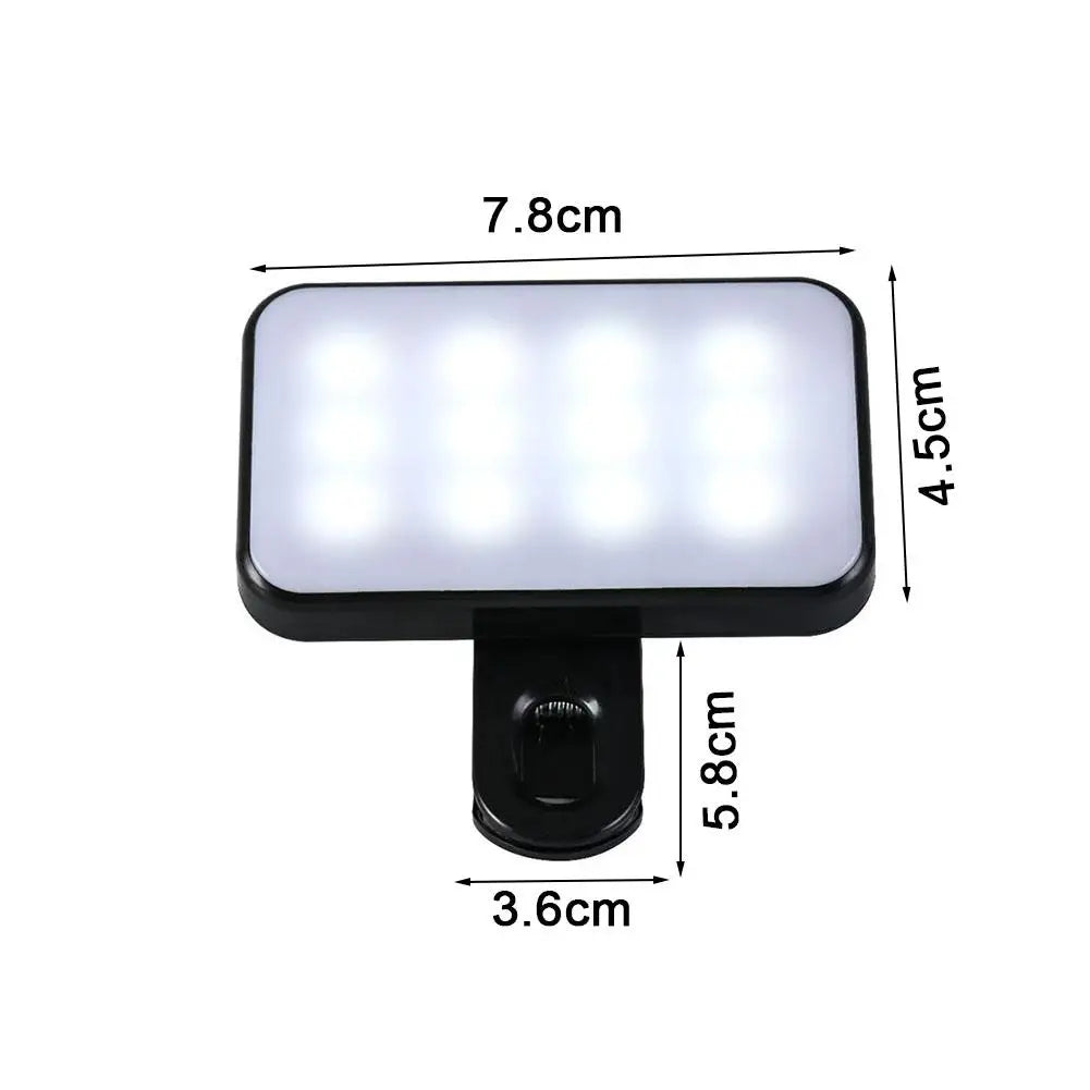 Mini Clip-On Selfie Fill Light – 3 Modes Rechargeable for Phone & Laptop