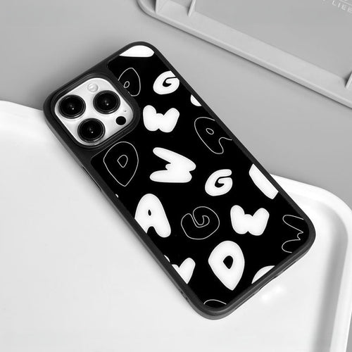 Casey Bubble Letter Typography Scatter AG Matte Phone Case – Magnetic Anti-Fingerprint Protective Cover